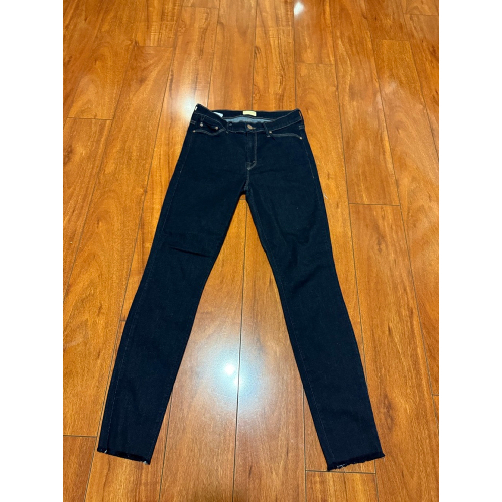 Women's MOTHER Dark Blue Looker Ankle Fray Jeans Size 28